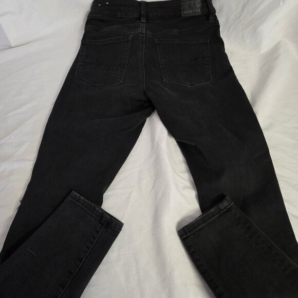 American Eagle Next Level Stretch Black Distressed Jeans (4) W28 - Picture 2 of 7